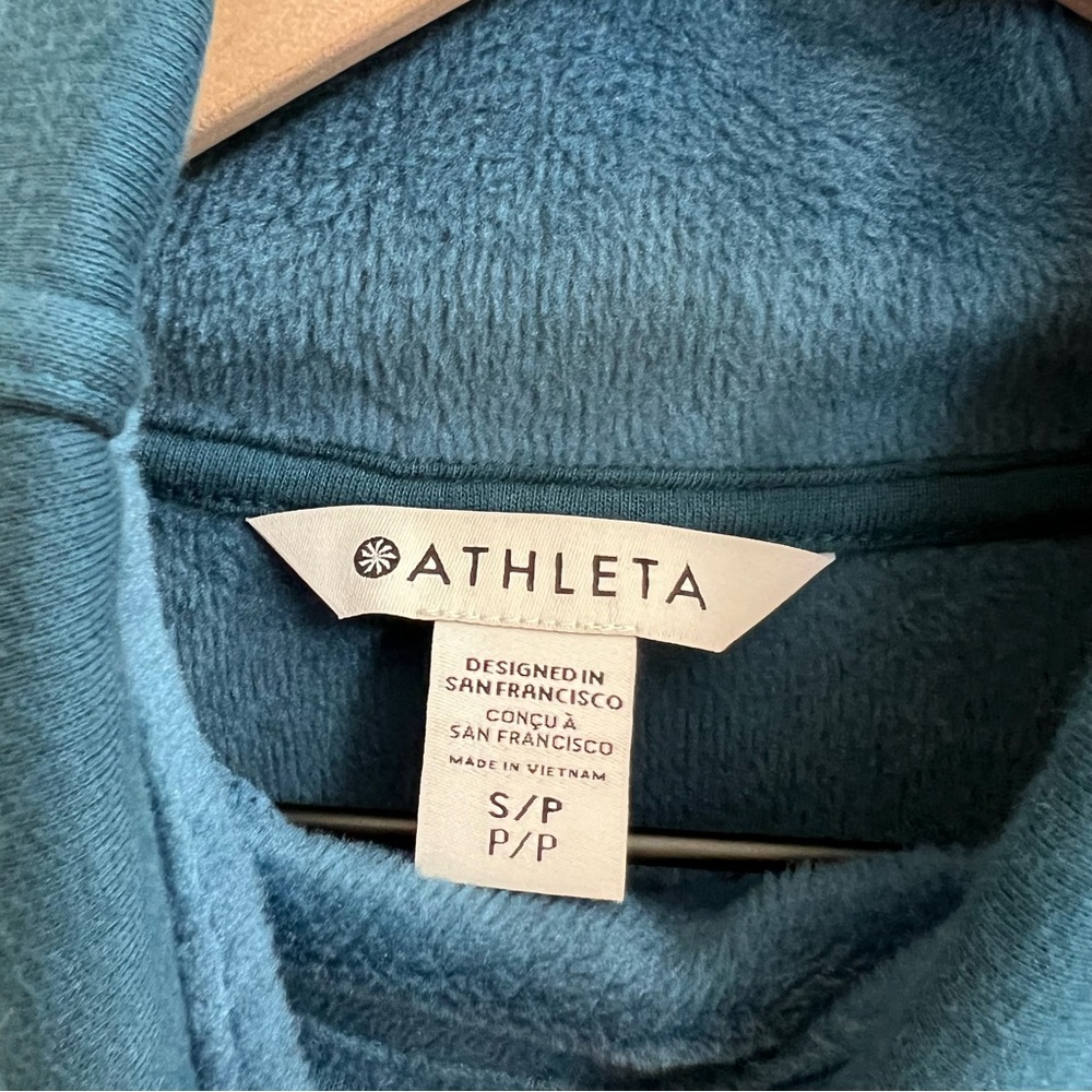 Athleta Womens Cozy Karma Mock Neck Sweatshirt Fleece Dress in Blue, Size S - Picture 8 of 10